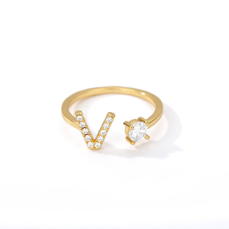 Initial A-Z Letter Rings For Women