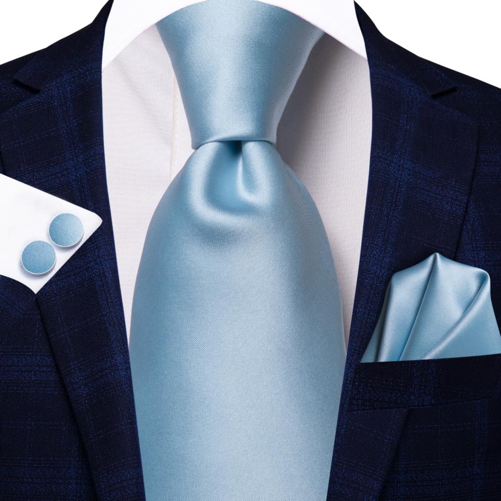 Hi-Tie Peacock Blue Novelty Design Silk Wedding Tie For Men