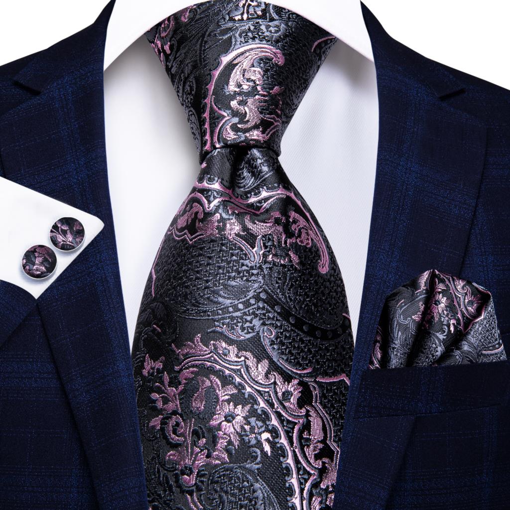 Hi-Tie Peacock Blue Novelty Design Silk Wedding Tie For Men