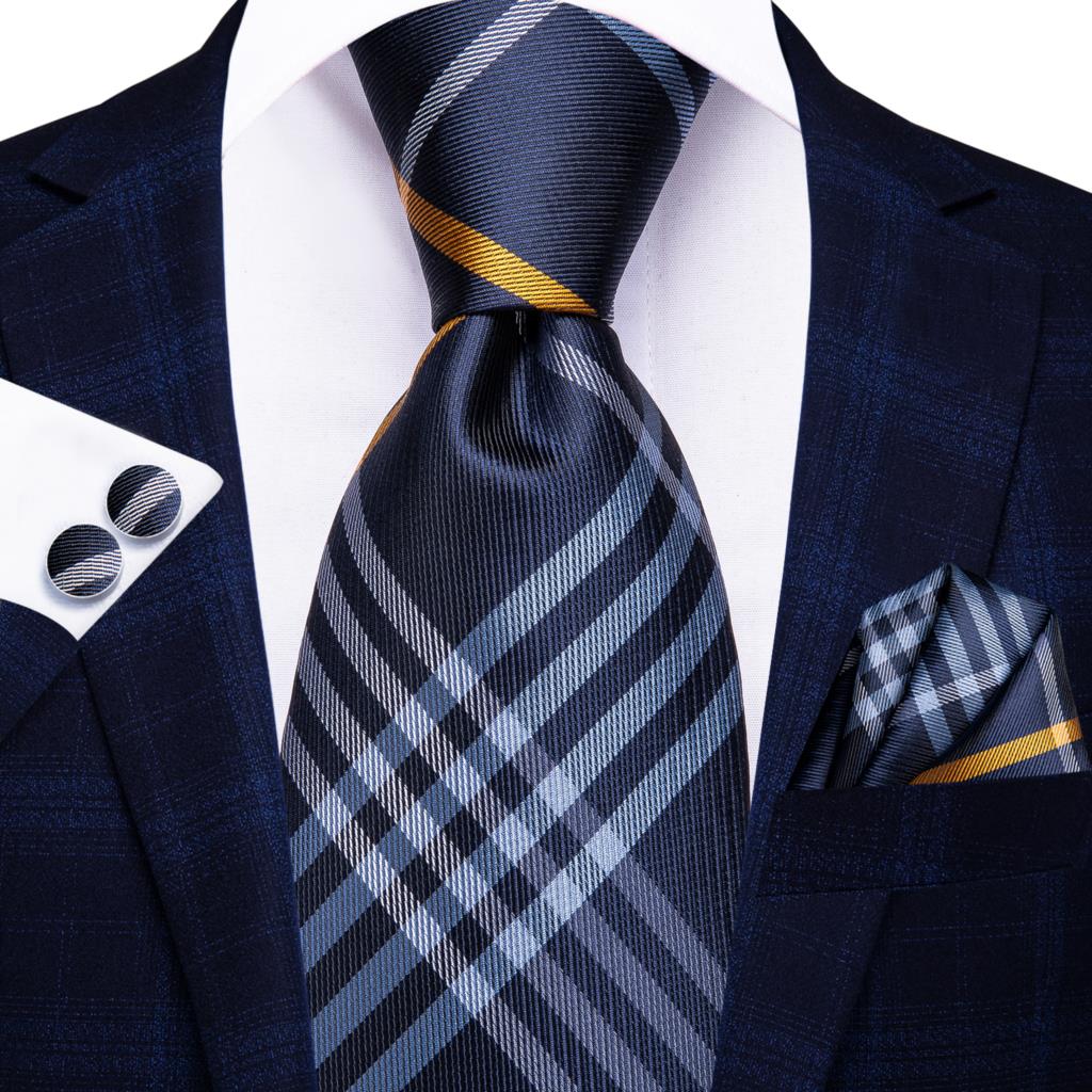 Hi-Tie Peacock Blue Novelty Design Silk Wedding Tie For Men