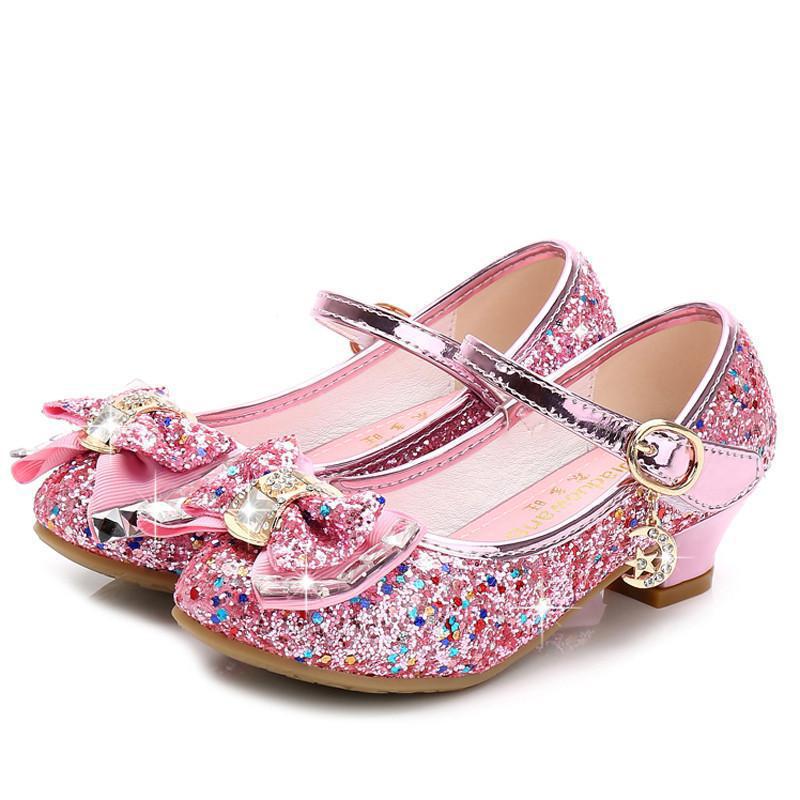 Party Dance Children Kids Shoes 3-14 Years Princess High Heels Child Wedding Shoes