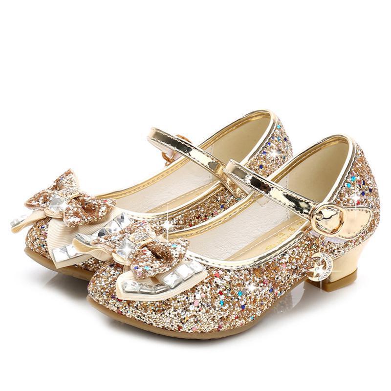 Party Dance Children Kids Shoes 3-14 Years Princess High Heels Child Wedding Shoes