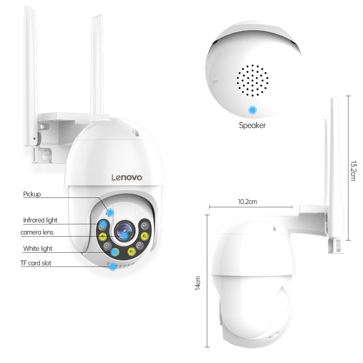 Digital Zoom Night Full Color Wireless Waterproof Security