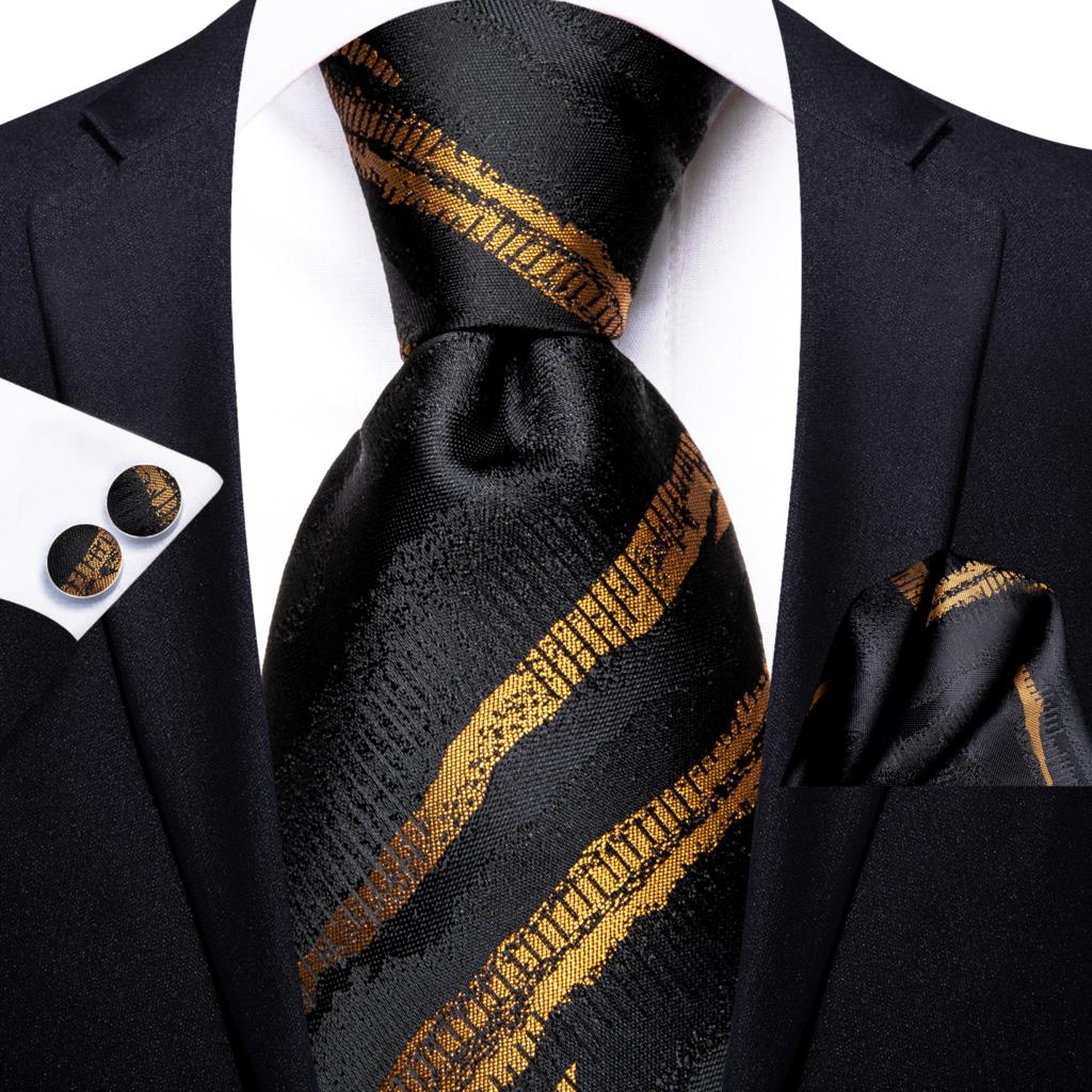 Hi-Tie Peacock Blue Novelty Design Silk Wedding Tie For Men