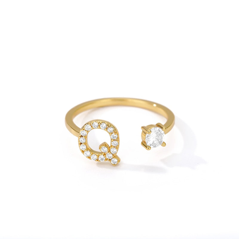 Initial A-Z Letter Rings For Women