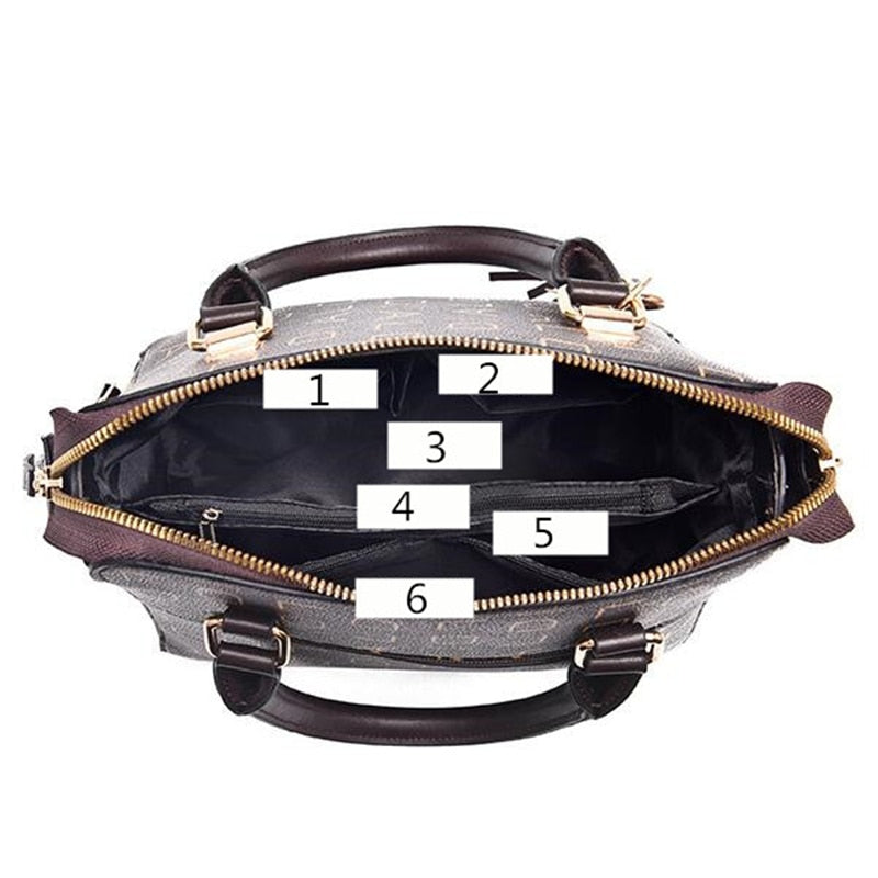 Women Casual Simple Top-handle Large Capacity PU Leather Shoulder Bags