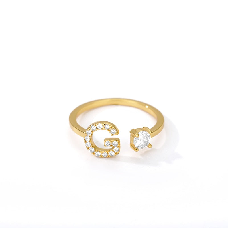 Initial A-Z Letter Rings For Women