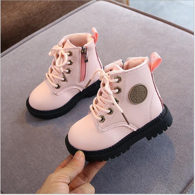 Autumn/Winter Plush Fashion Waterproof Non-slip Warm Kids Boots Shoes 21-30