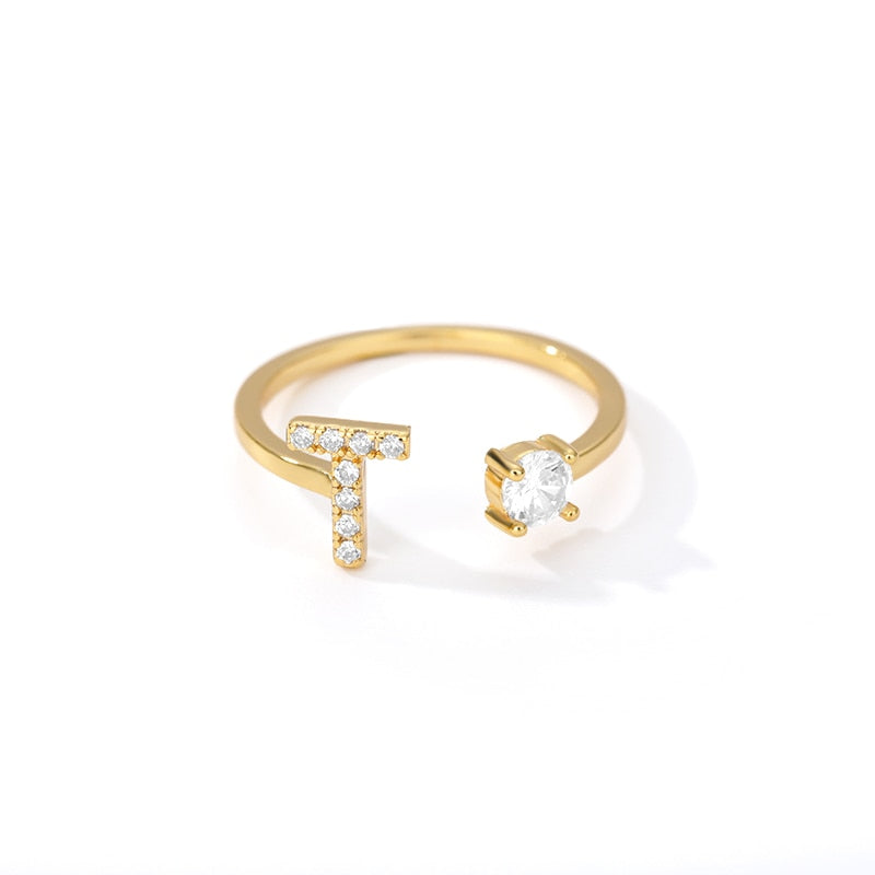 Initial A-Z Letter Rings For Women