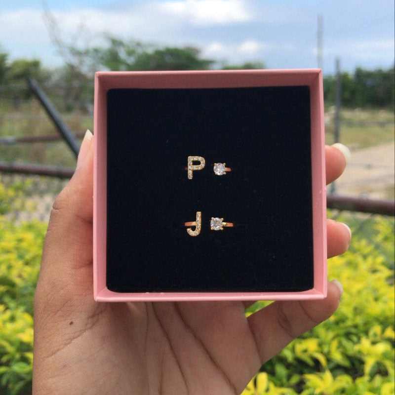 Initial A-Z Letter Rings For Women