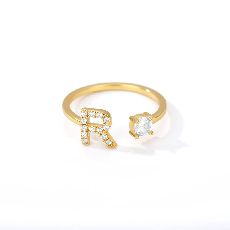 Initial A-Z Letter Rings For Women