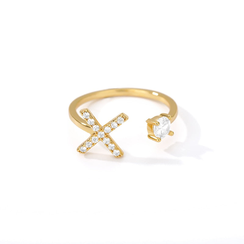 Initial A-Z Letter Rings For Women