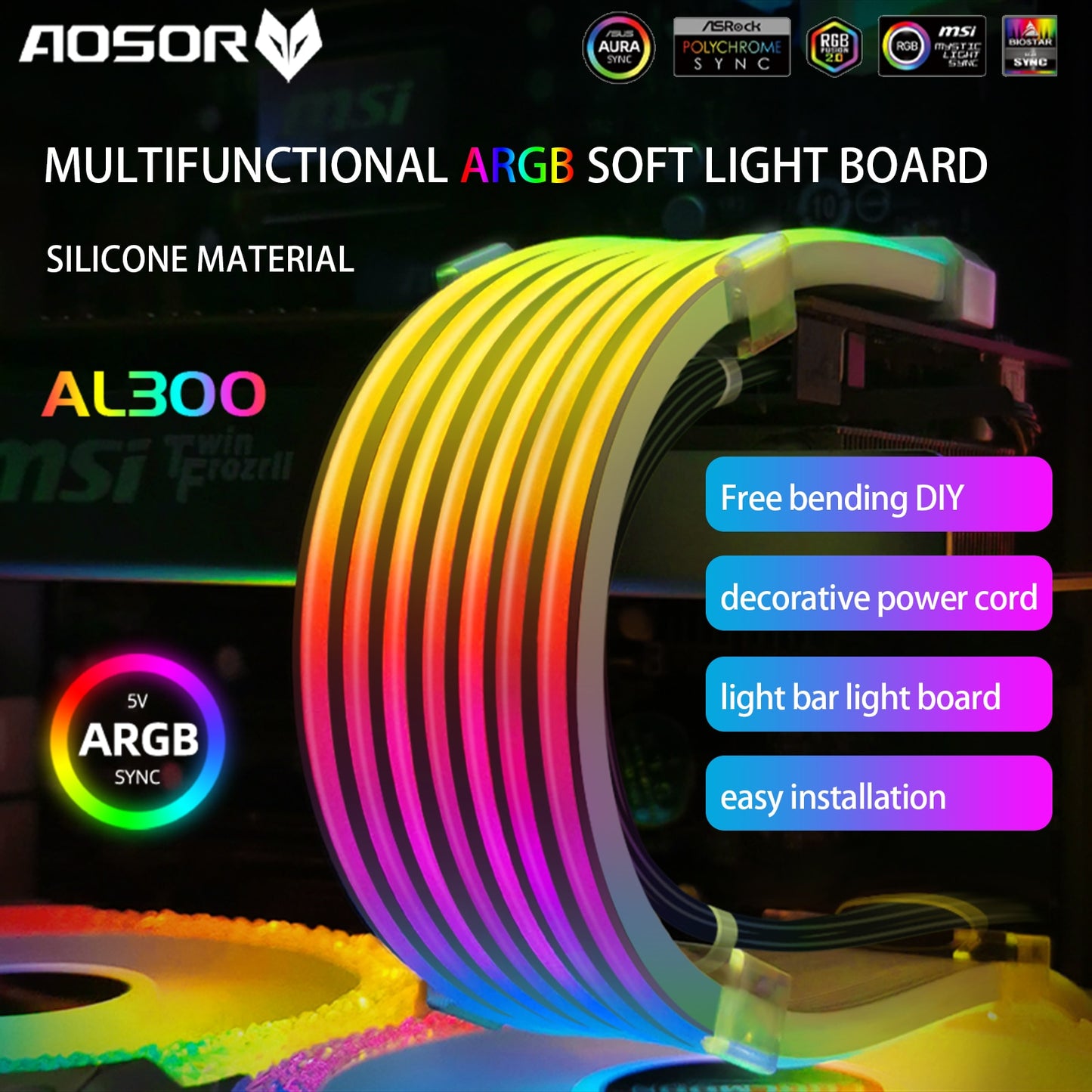 COOLMOON RGB 24PIN Motherboard Extension Cord