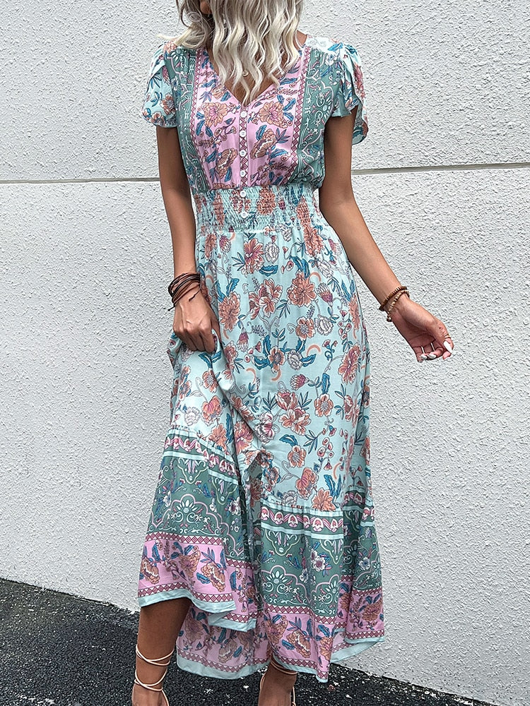 A Line Bohemian Summer Beach Dress