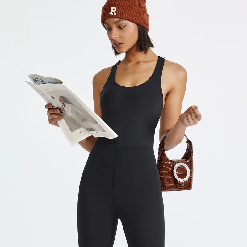 Back Cross Sports Jumpsuits Women One Pieces Bodysuits With Pads High Stretchy Yoga Rompers Soft Breathable Sportswear S-XL