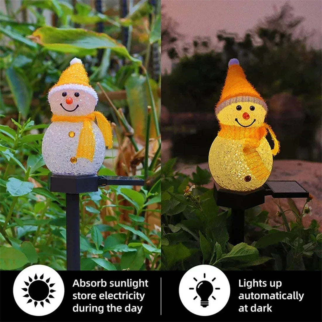 Solar 2024 Christmas Snowman Ground Plug-In Lights No Bill Outdoor Indoor Villa Lawn Garden Decorative Atmosphere Led Lights