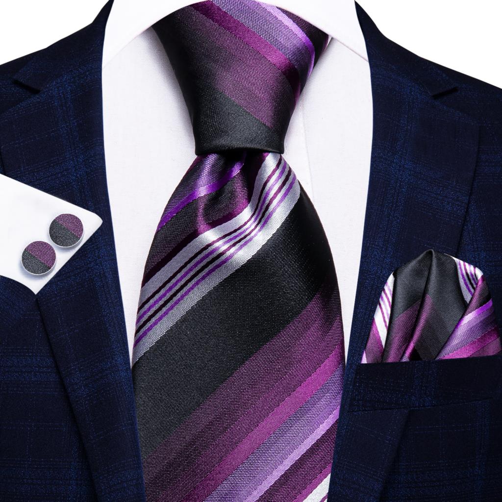 Hi-Tie Peacock Blue Novelty Design Silk Wedding Tie For Men