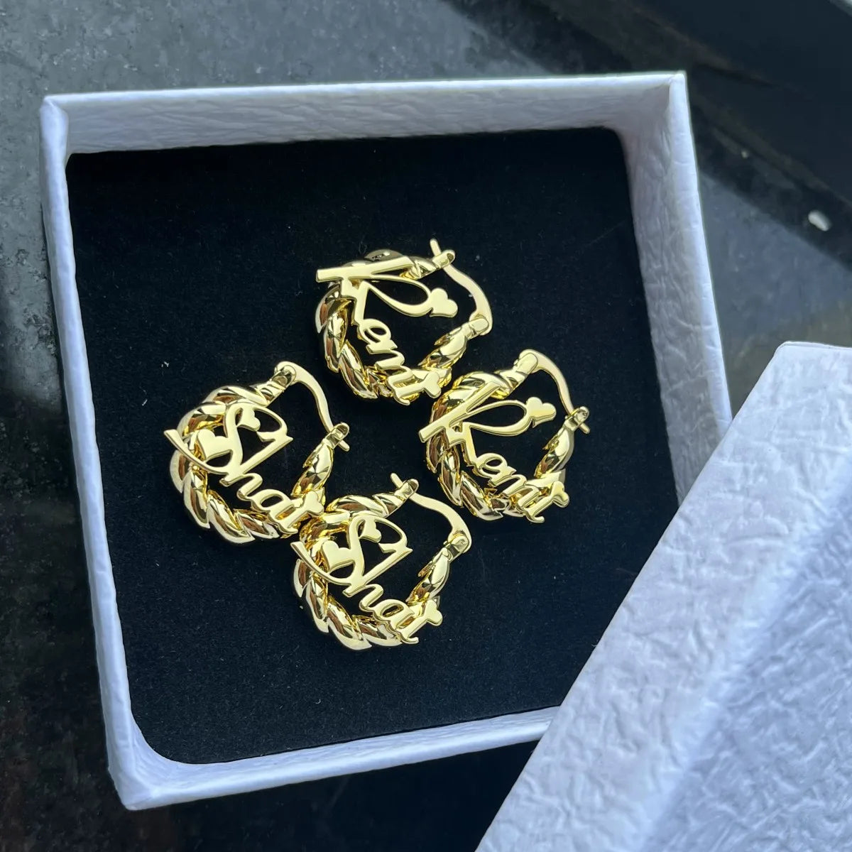 DUOYING Custom Name Earrings 18mm Personalized Twist Hoop Earring 2022 With Letters Anti-allergy For Women Girls Jewelry Gift