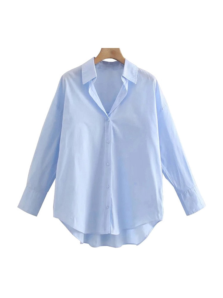 Vintage Long Sleeve Button-up Casual Female Blouses Chic Tops