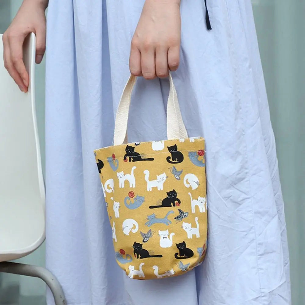 Water Bottle Canvas Storage Bags Milk Tea Cup Bags Tote Bag Portable Mug Holder Sleeve Aquaflask Beverage Bag Cup Sleeve