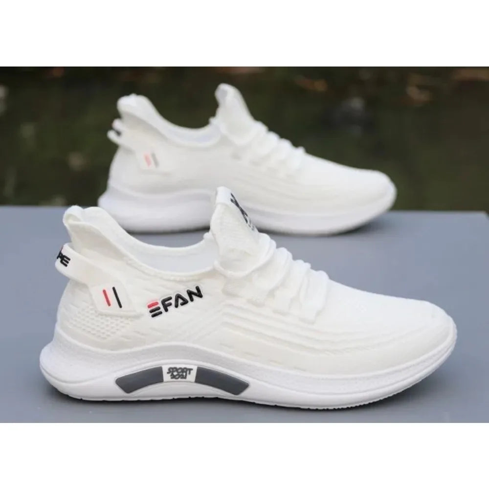 Men's Summer Breathable Mesh Shoes, Dad Shoes, Men's Sports and Leisure Shoes, Anti Slip and Anti Odor Fly Woven White Shoes
