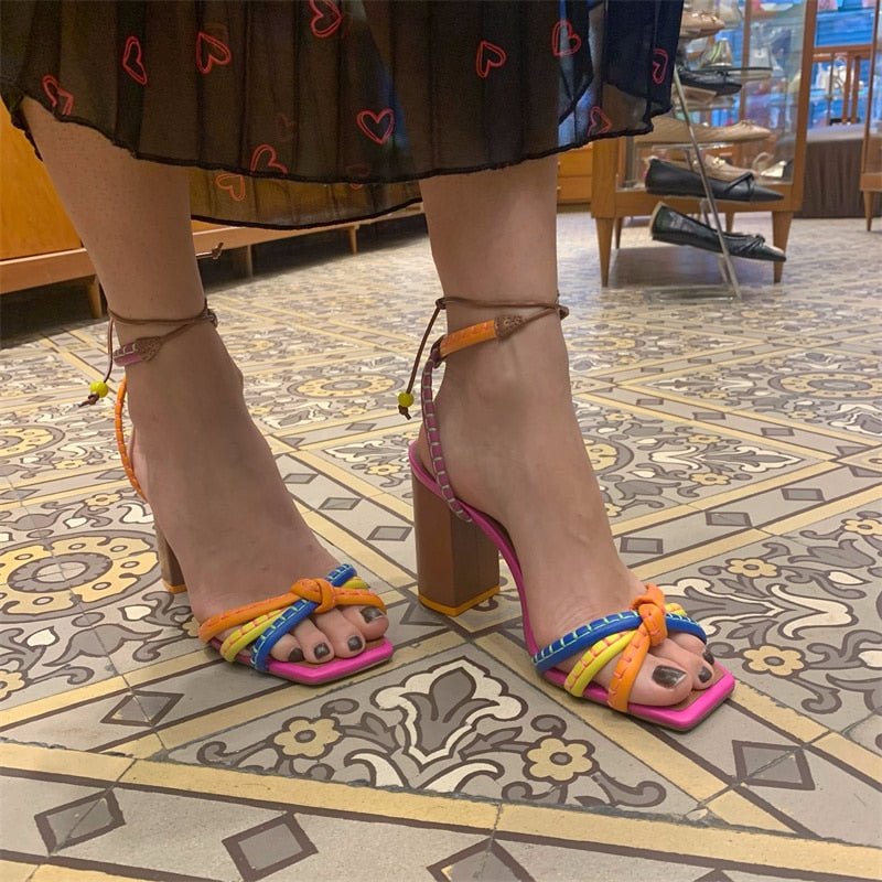 Designer Brand Women Luxury Twist Fashion Woven Sandals