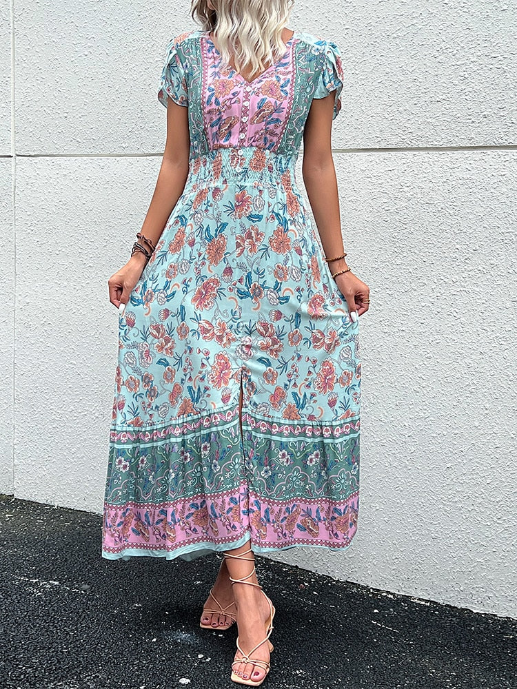 A Line Bohemian Summer Beach Dress