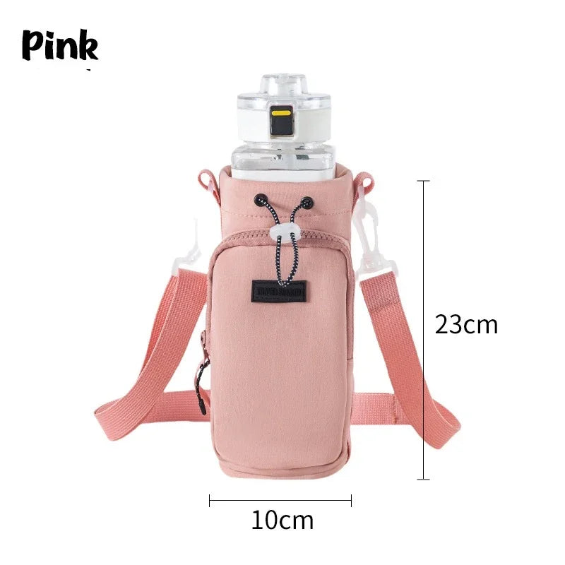Portable Water Bottle Bag Outdoor Sports Phone Water Bottle Storage Bags Hiking Camping Travel Kettle Bag with Shoulder Straps
