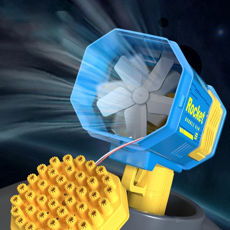 40 hole handheld fully automatic space light bubble machine, electric children's toys without battery without bubble water