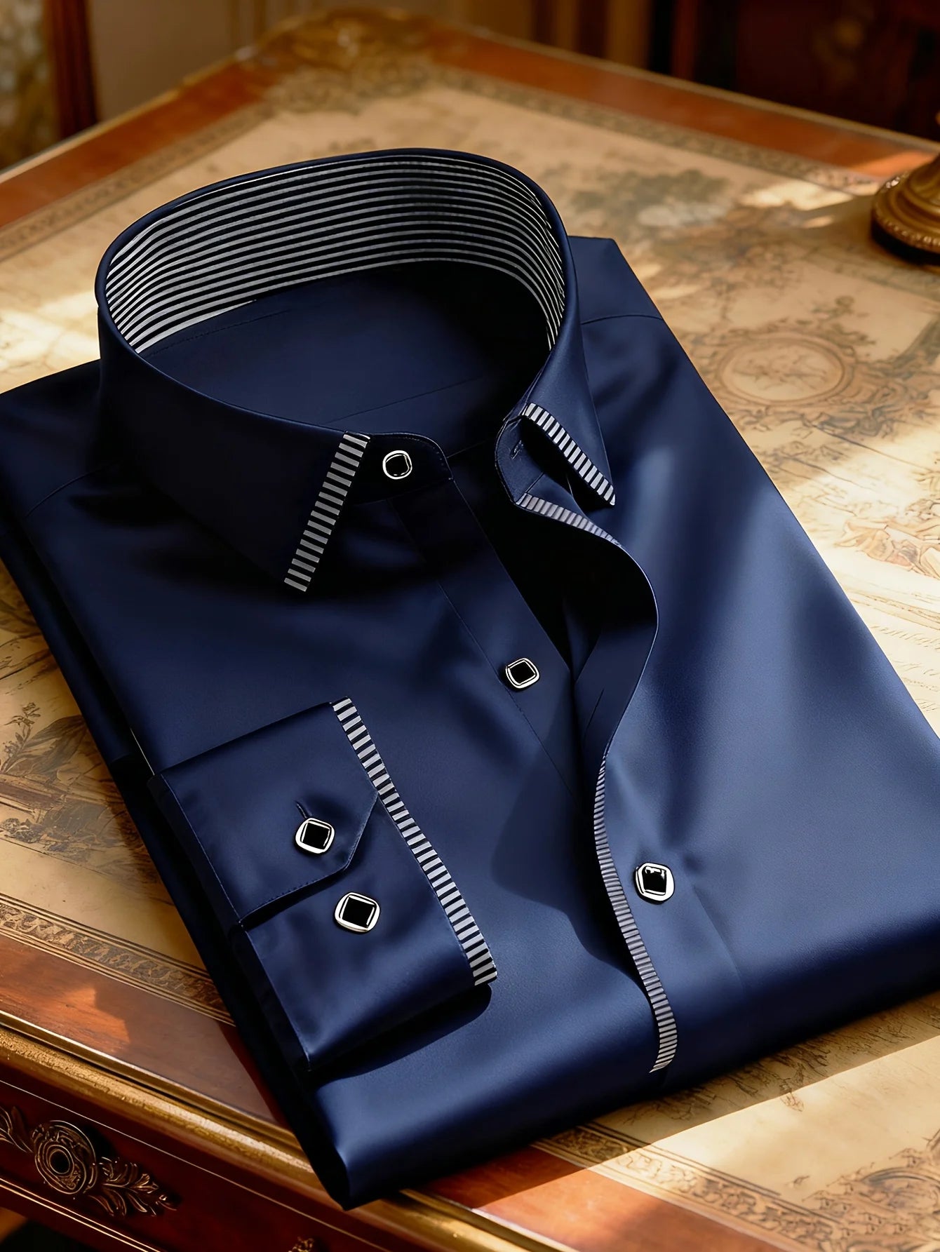 2025 New Men Patchwork Shirt Fashion Dress Tuxedo Long Sleeve Smart Casual Four Season Man Micro Elastic Shirts