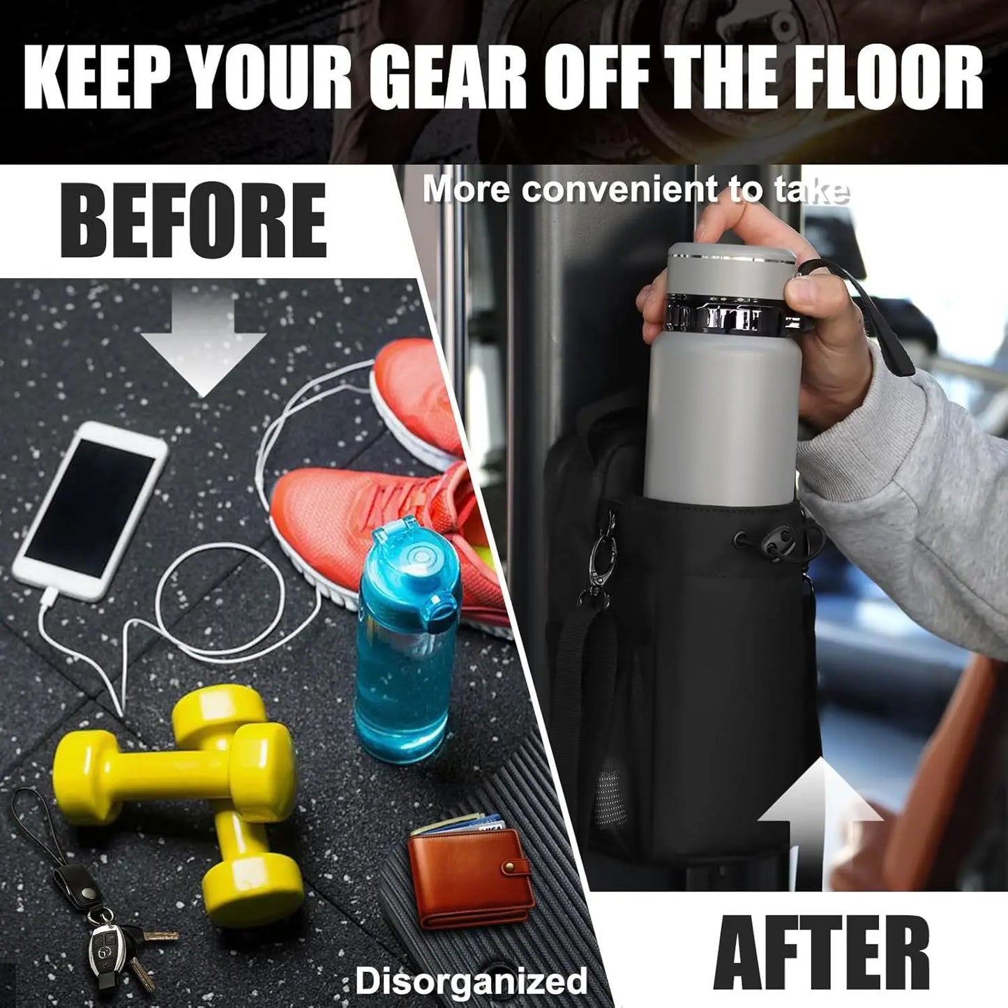 New Magnetic Water Bottle Pouch Bag Gym-specific Water Cup Holder With Strong Magnet For Outdoor Sports Cup Holder Bag 