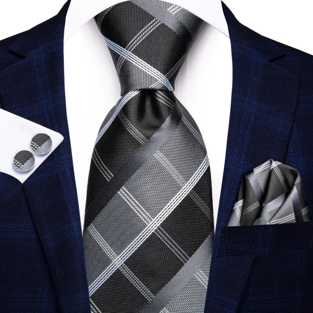 Hi-Tie Peacock Blue Novelty Design Silk Wedding Tie For Men