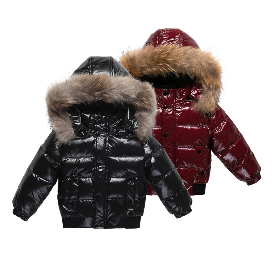 Winter Coat White Duck Down Jacket For Boys Children's Clothes Thickened Outerwear Infant With Nature Fur 2-10y Parka Kids