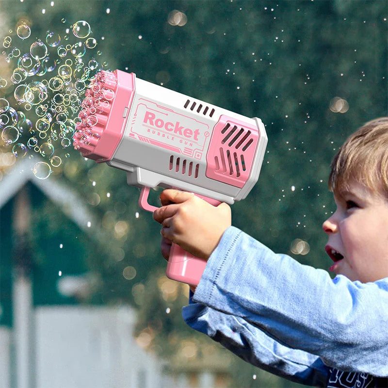 40 hole handheld fully automatic space light bubble machine, electric children's toys without battery without bubble water