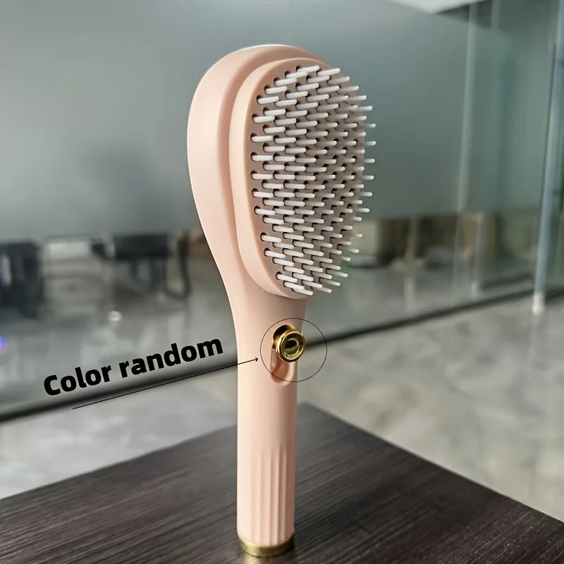 Self Cleaning Hair Brush for Women,Retractable Hairbrush Easy Clean,Anti Static Massage Brush,Rotary Telescopic Structure