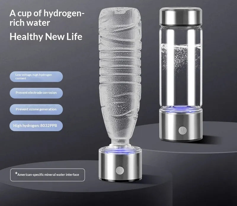 Portable Hydrogen Water Generator Bottle Rechargeable Electric Alkaline Ionizer Cup Hydrogen-Rich Water Health Care