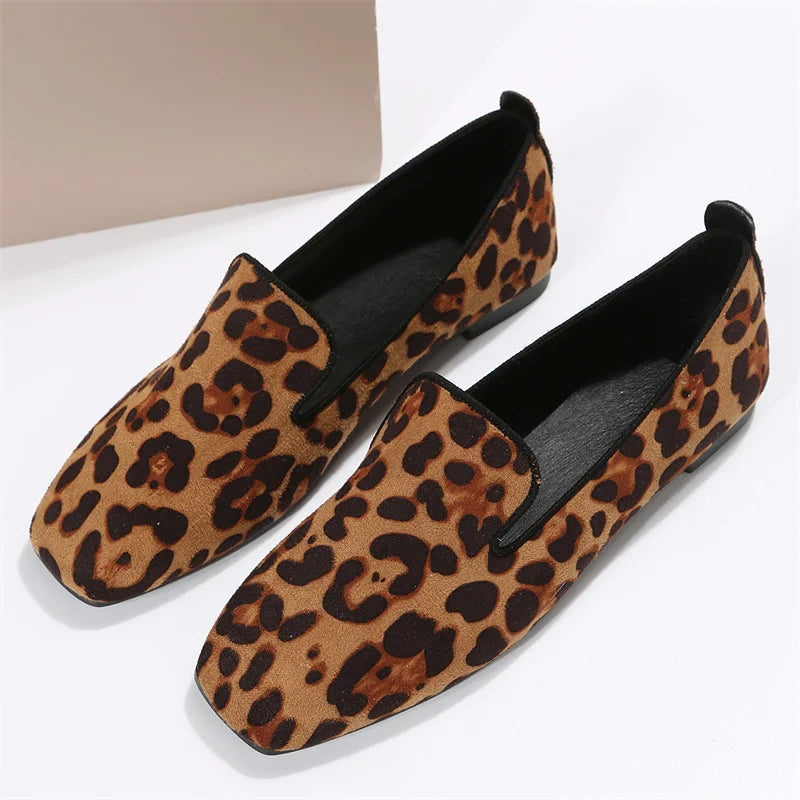 Spring and Autumn New Fashionable, Comfortable, Elegant Casual Leopard Print Wear-Resistant Single Shoes for Women