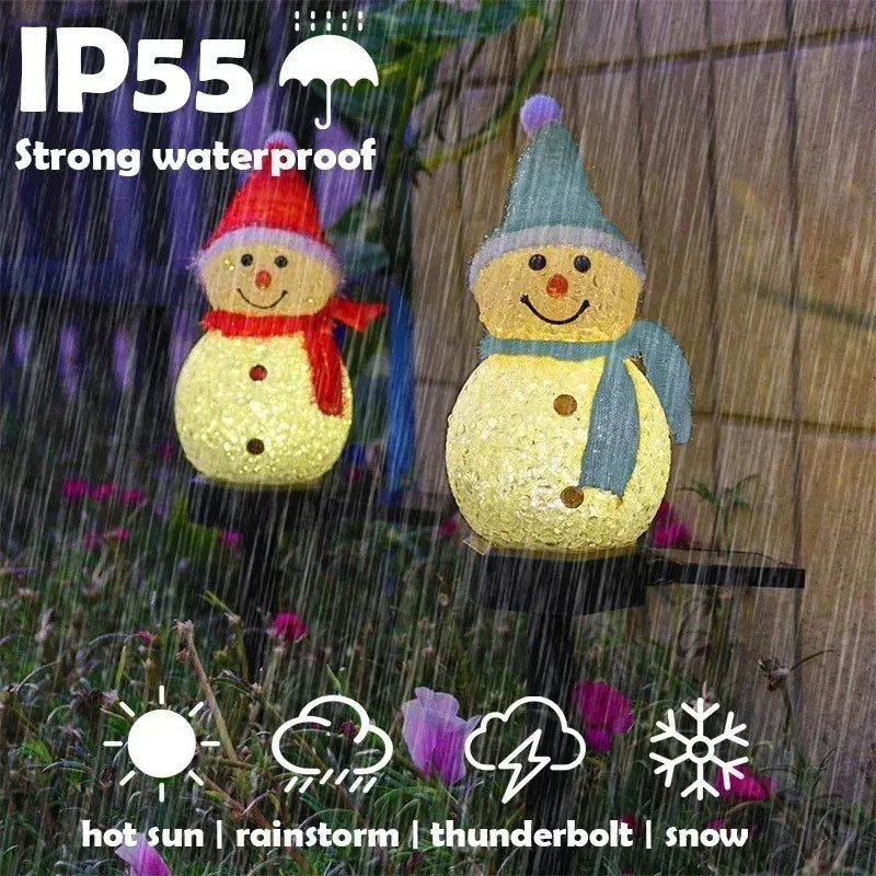 Solar 2024 Christmas Snowman Ground Plug-In Lights No Bill Outdoor Indoor Villa Lawn Garden Decorative Atmosphere Led Lights