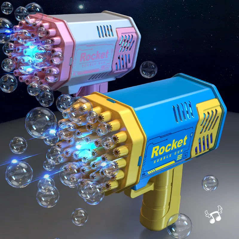 40 hole handheld fully automatic space light bubble machine, electric children's toys without battery without bubble water