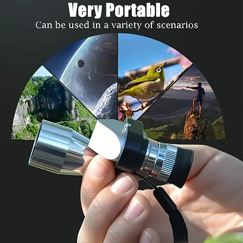 Portable HD Mini Pocket Portable Metal Telescope Single-barrel High-powered Telescope Outdoor Hunting Camping Mountaineering