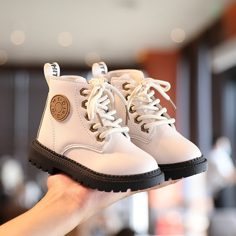 Autumn/Winter Plush Fashion Waterproof Non-slip Warm Kids Boots Shoes 21-30