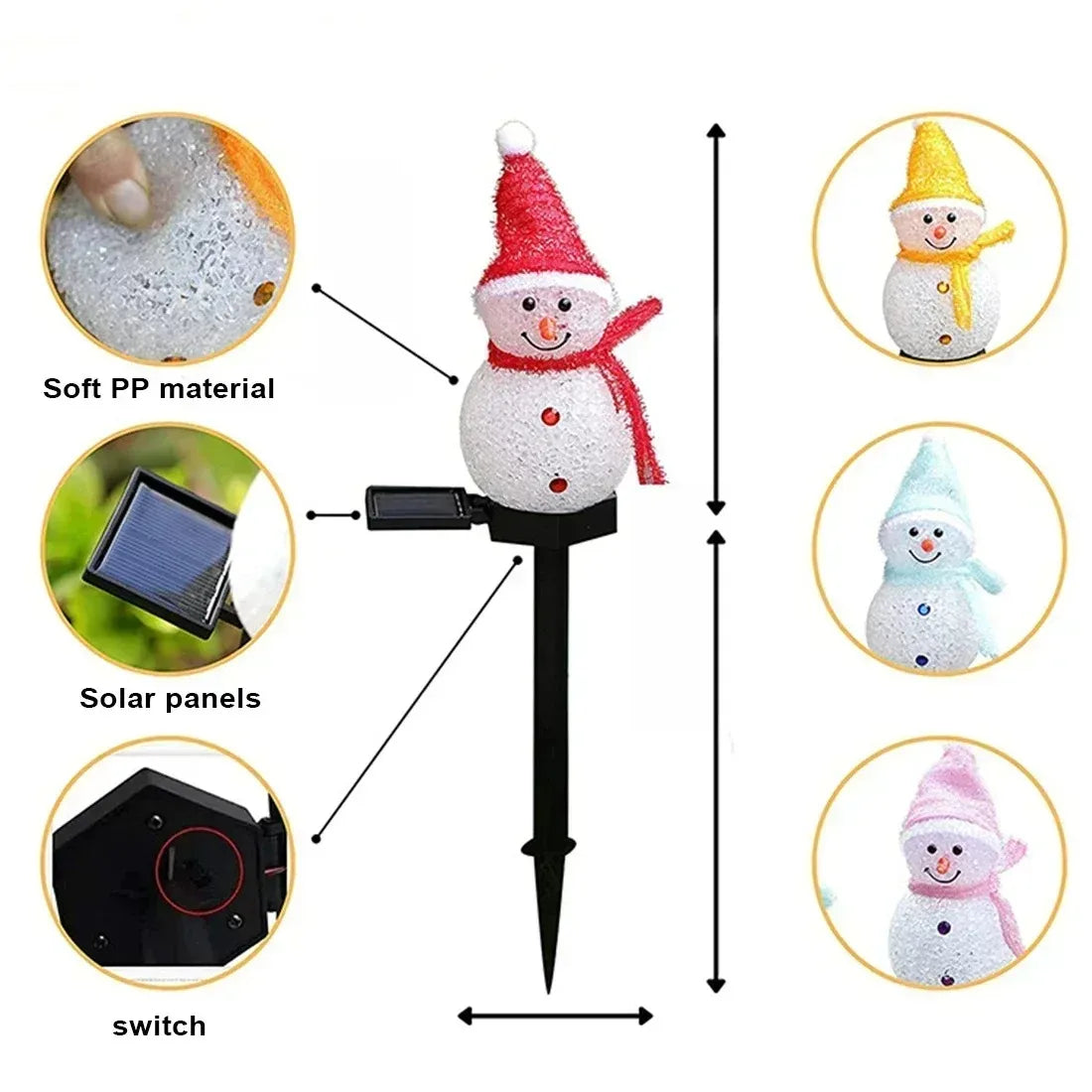 Solar 2024 Christmas Snowman Ground Plug-In Lights No Bill Outdoor Indoor Villa Lawn Garden Decorative Atmosphere Led Lights