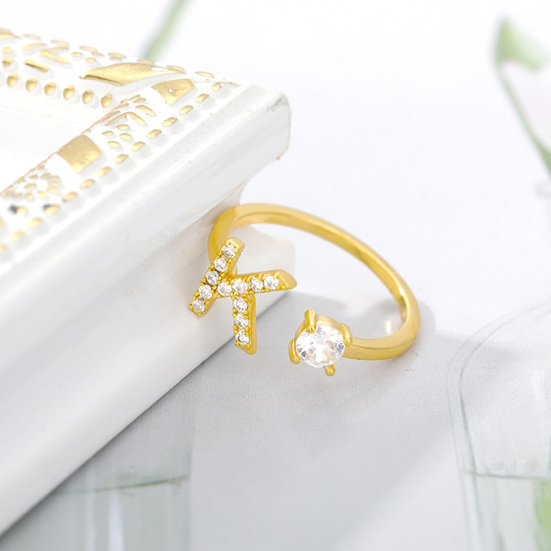 Initial A-Z Letter Rings For Women