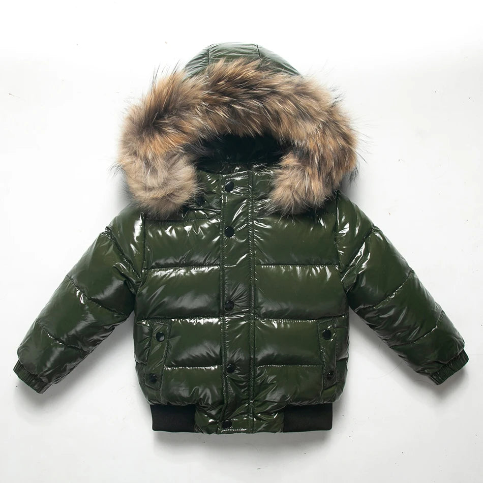 Winter Coat White Duck Down Jacket For Boys Children's Clothes Thickened Outerwear Infant With Nature Fur 2-10y Parka Kids