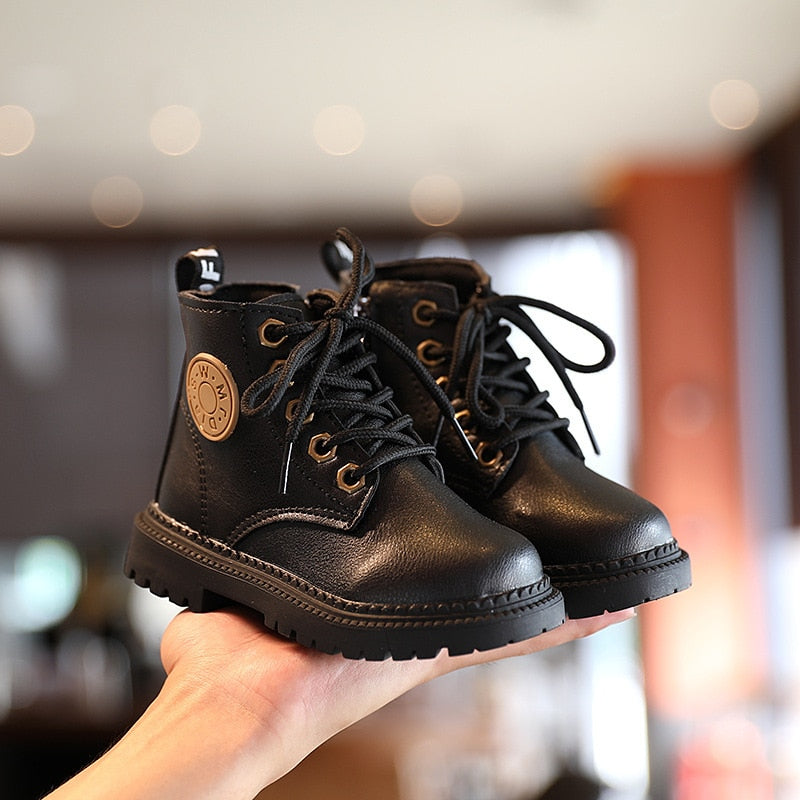Autumn/Winter Plush Fashion Waterproof Non-slip Warm Kids Boots Shoes 21-30