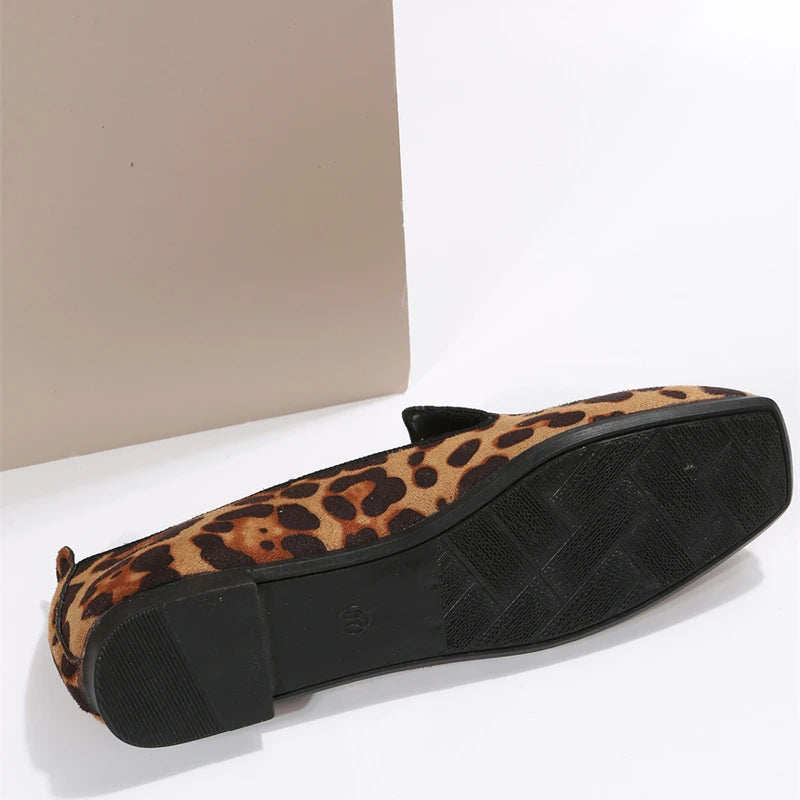 Spring and Autumn New Fashionable, Comfortable, Elegant Casual Leopard Print Wear-Resistant Single Shoes for Women