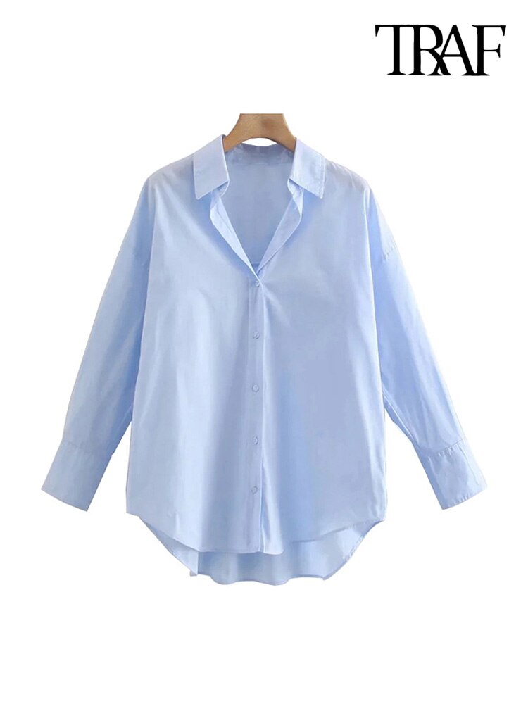 Vintage Long Sleeve Button-up Casual Female Blouses Chic Tops