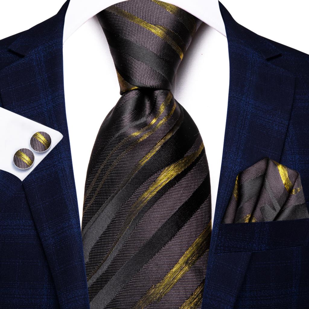 Hi-Tie Peacock Blue Novelty Design Silk Wedding Tie For Men