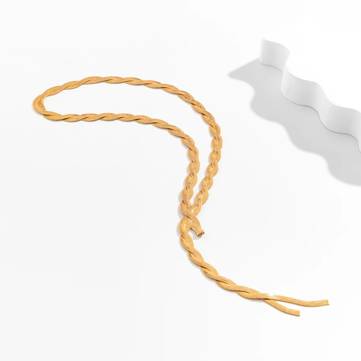 Ingemark Sexy Unique Twisted Flat Snake Long Chain Necklace for Women Vintage Weave Chest Link Choker Neck Jewelry Accessories