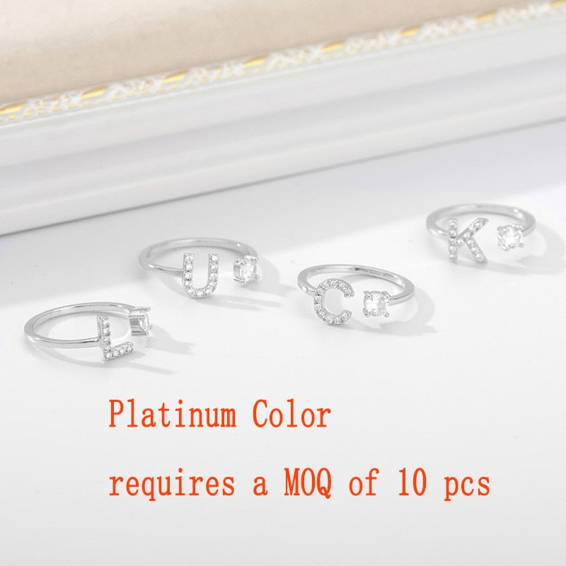 Initial A-Z Letter Rings For Women